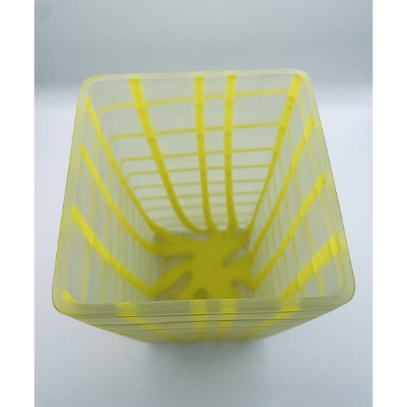 Vintage Retro Rectangular Yellow & Clear Frosted Glass by Gorgeous Design - Picture 6 of 11